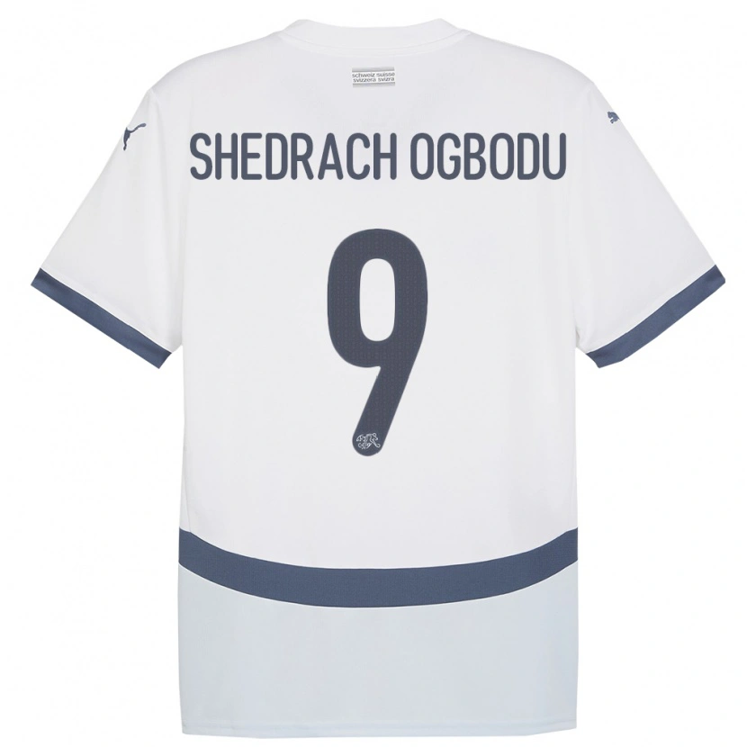 Danxen Hombre Camiseta Suiza Nathaniel Shedrach Ogbodu #9 Blanco 2ª Equipación 24-26 La Camisa
