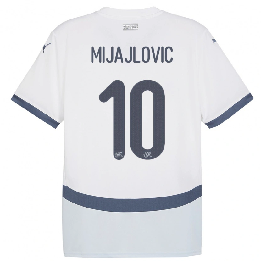 Danxen Hombre Camiseta Suiza Mladen Mijajlovic #10 Blanco 2ª Equipación 24-26 La Camisa