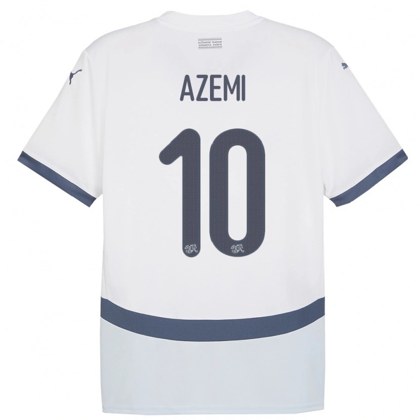 Danxen Hombre Camiseta Suiza Altin Azemi #10 Blanco 2ª Equipación 24-26 La Camisa
