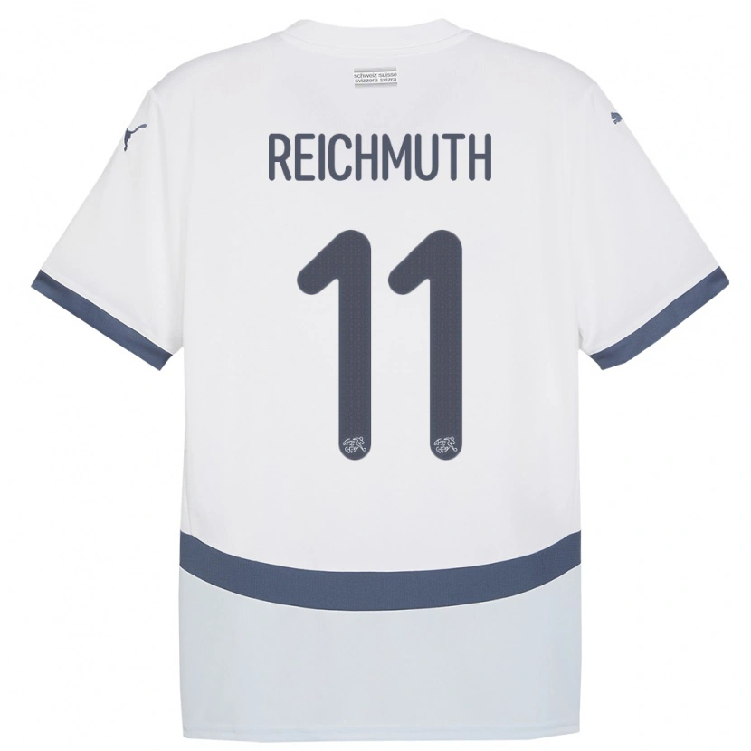 Danxen Hombre Camiseta Suiza Nils Reichmuth #11 Blanco 2ª Equipación 24-26 La Camisa