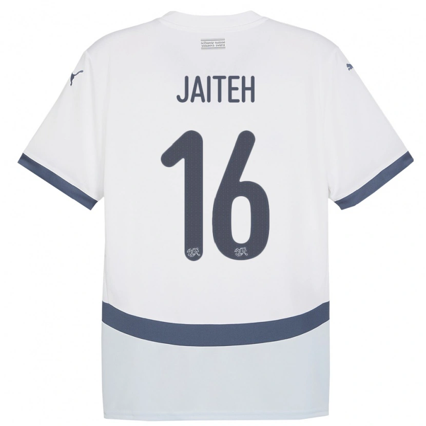 Danxen Hombre Camiseta Suiza Momodou Jaiteh #16 Blanco 2ª Equipación 24-26 La Camisa