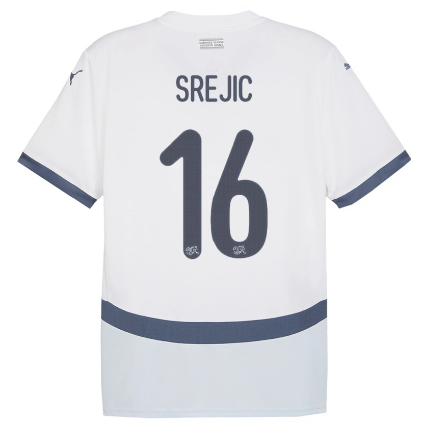 Danxen Hombre Camiseta Suiza Boris Srejic #16 Blanco 2ª Equipación 24-26 La Camisa