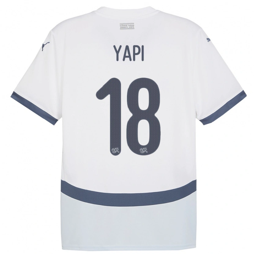 Danxen Hombre Camiseta Suiza Josue Yapi #18 Blanco 2ª Equipación 24-26 La Camisa