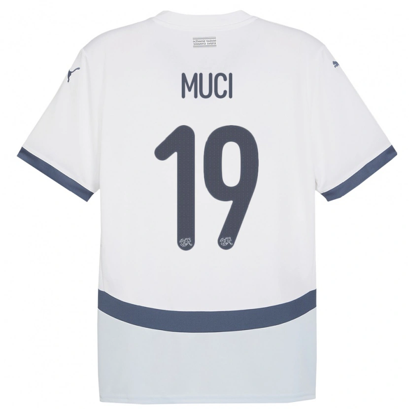 Danxen Hombre Camiseta Suiza Nikolas Muci #19 Blanco 2ª Equipación 24-26 La Camisa