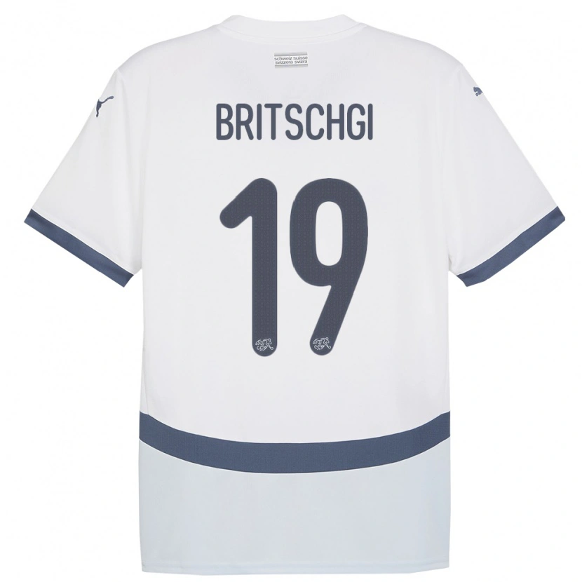 Danxen Hombre Camiseta Suiza Sascha Britschgi #19 Blanco 2ª Equipación 24-26 La Camisa