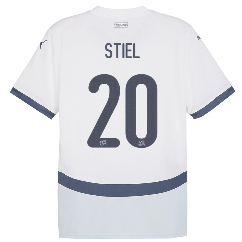 Danxen Hombre Camiseta Suiza Jill Stiel #20 Blanco 2ª Equipación 24-26 La Camisa