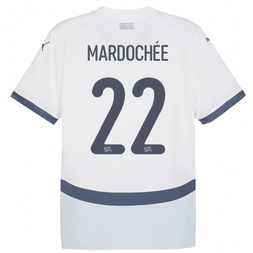 Danxen Hombre Camiseta Suiza Miguel Mardochée #22 Blanco 2ª Equipación 24-26 La Camisa