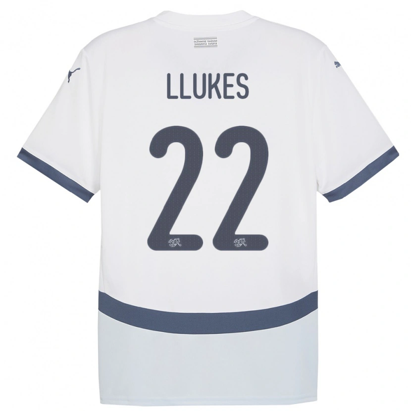 Danxen Hombre Camiseta Suiza Adrien Llukes #22 Blanco 2ª Equipación 24-26 La Camisa