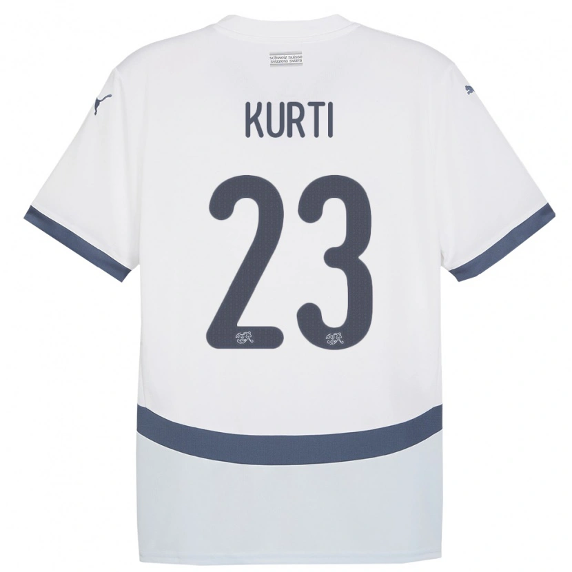 Danxen Hombre Camiseta Suiza Elias Kurti #23 Blanco 2ª Equipación 24-26 La Camisa