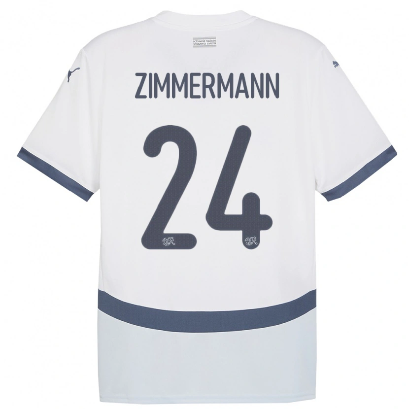 Danxen Hombre Camiseta Suiza Mio Zimmermann #24 Blanco 2ª Equipación 24-26 La Camisa