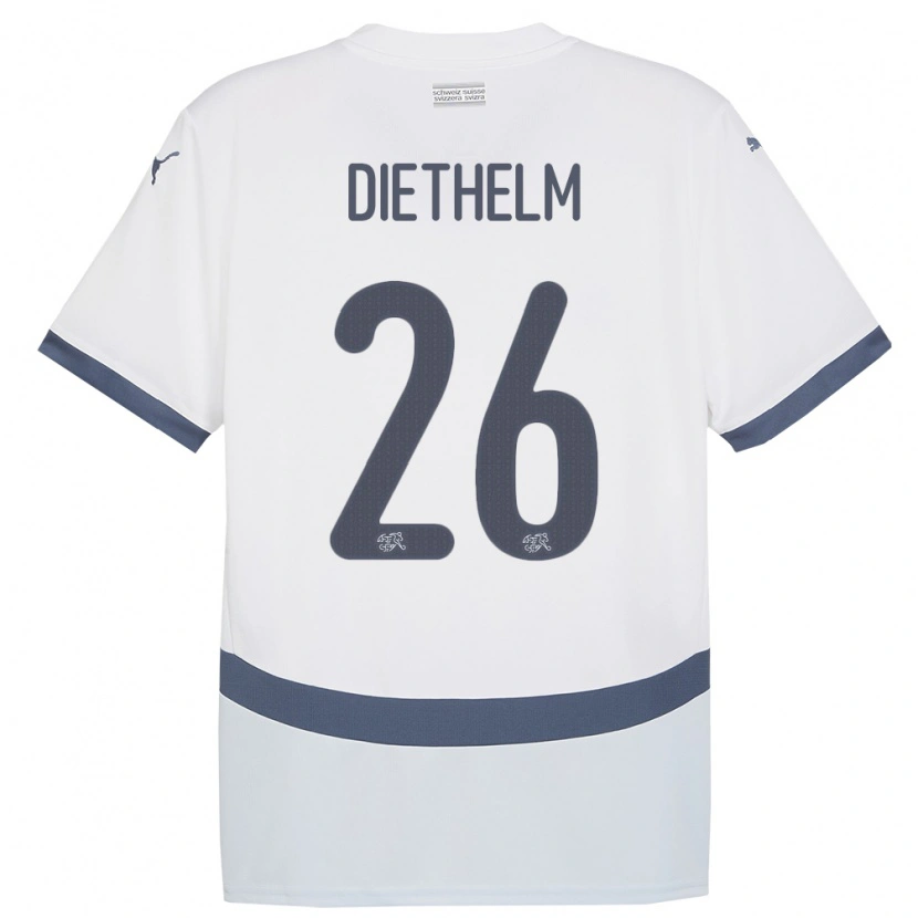 Danxen Hombre Camiseta Suiza Thierry Diethelm #26 Blanco 2ª Equipación 24-26 La Camisa