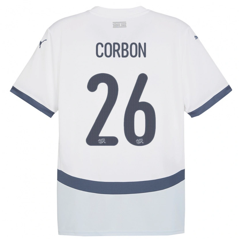 Danxen Hombre Camiseta Suiza Max Corbon #26 Blanco 2ª Equipación 24-26 La Camisa