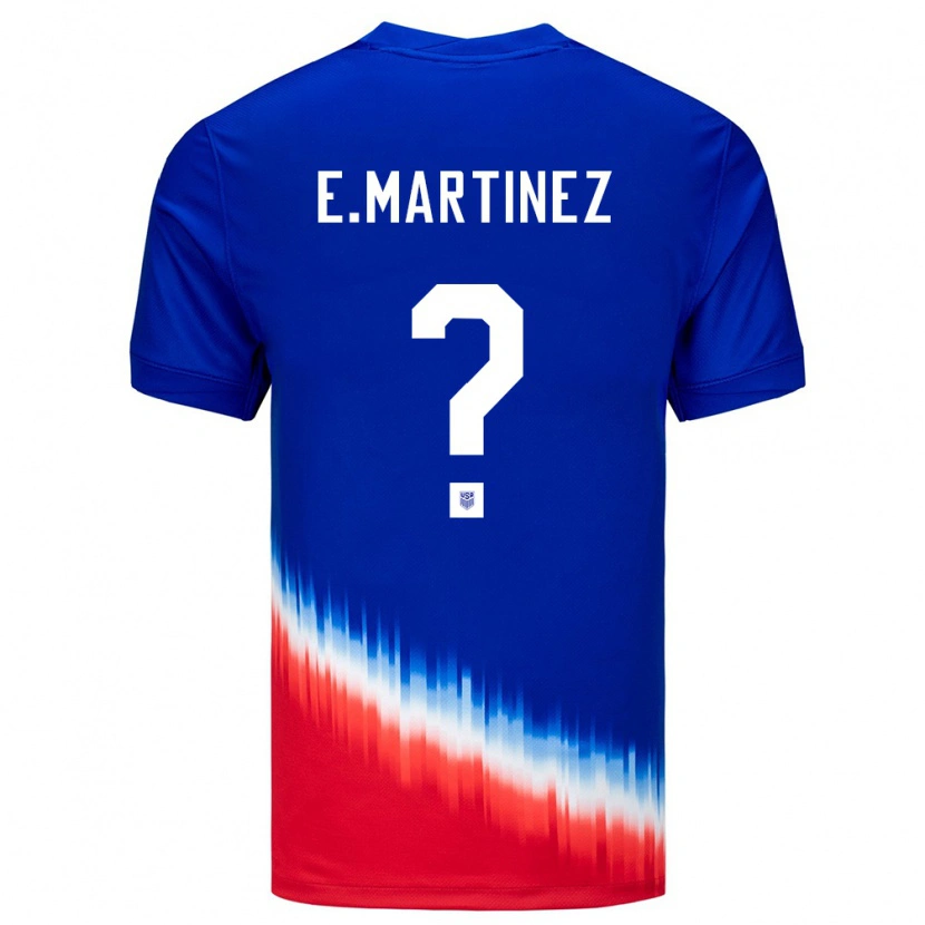 Danxen Hombre Camiseta Estados Unidos Enrique Martinez #0 Azul 2ª Equipación 24-26 La Camisa