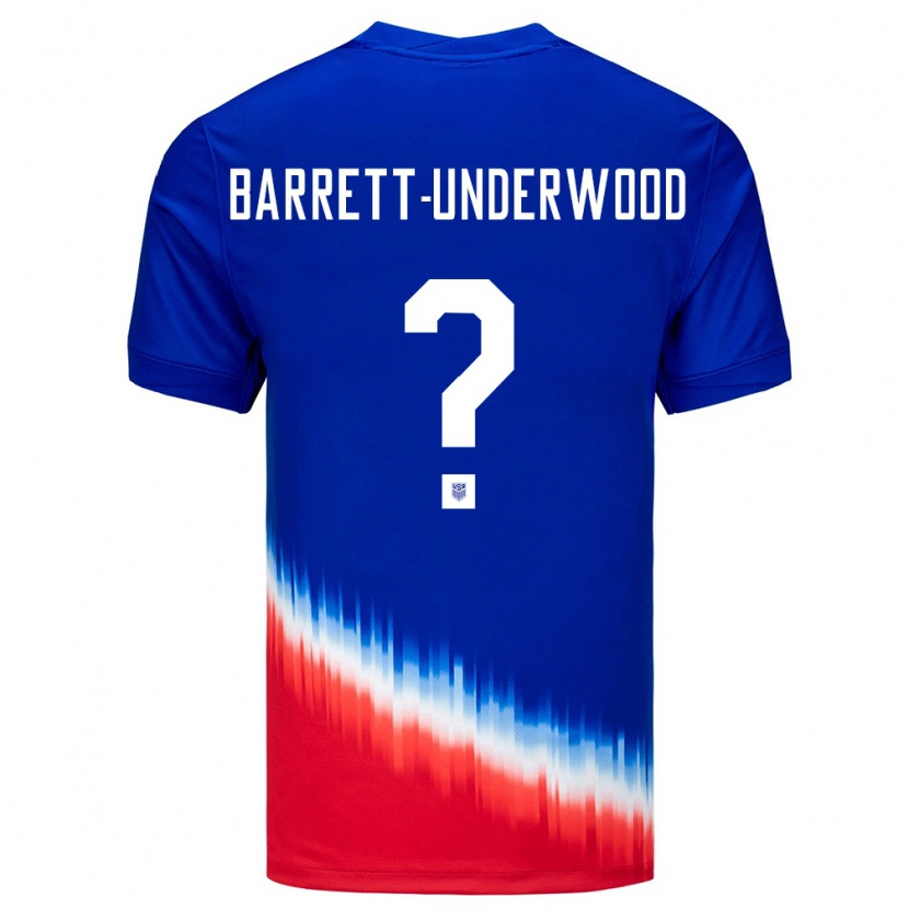 Danxen Hombre Camiseta Estados Unidos Keehan Barret-Underwood #0 Azul 2ª Equipación 24-26 La Camisa