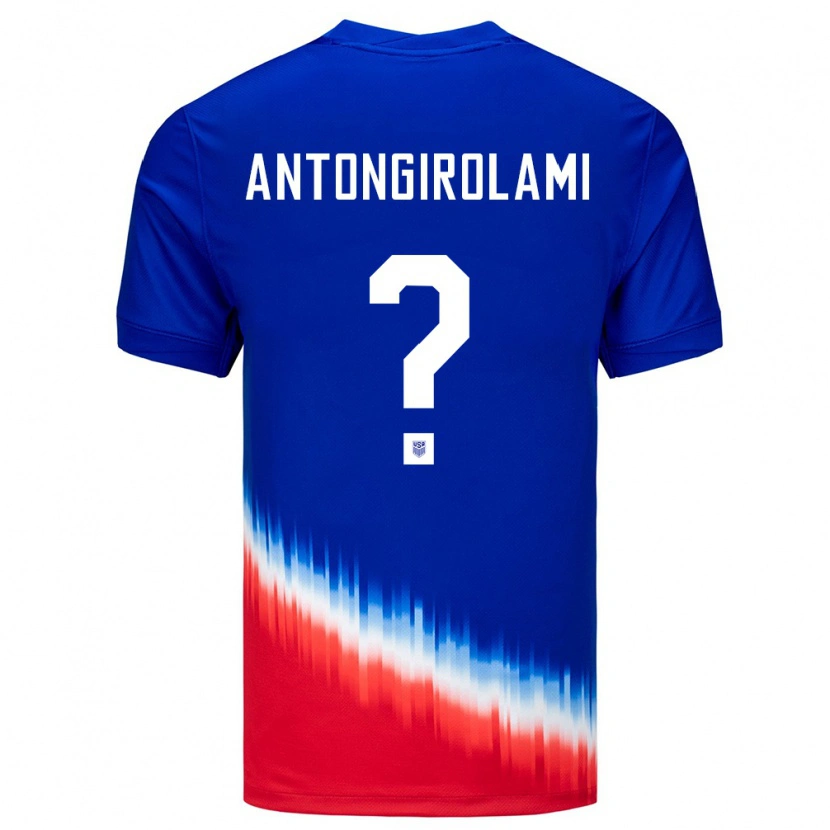 Danxen Hombre Camiseta Estados Unidos Luca Antongirolami #0 Azul 2ª Equipación 24-26 La Camisa