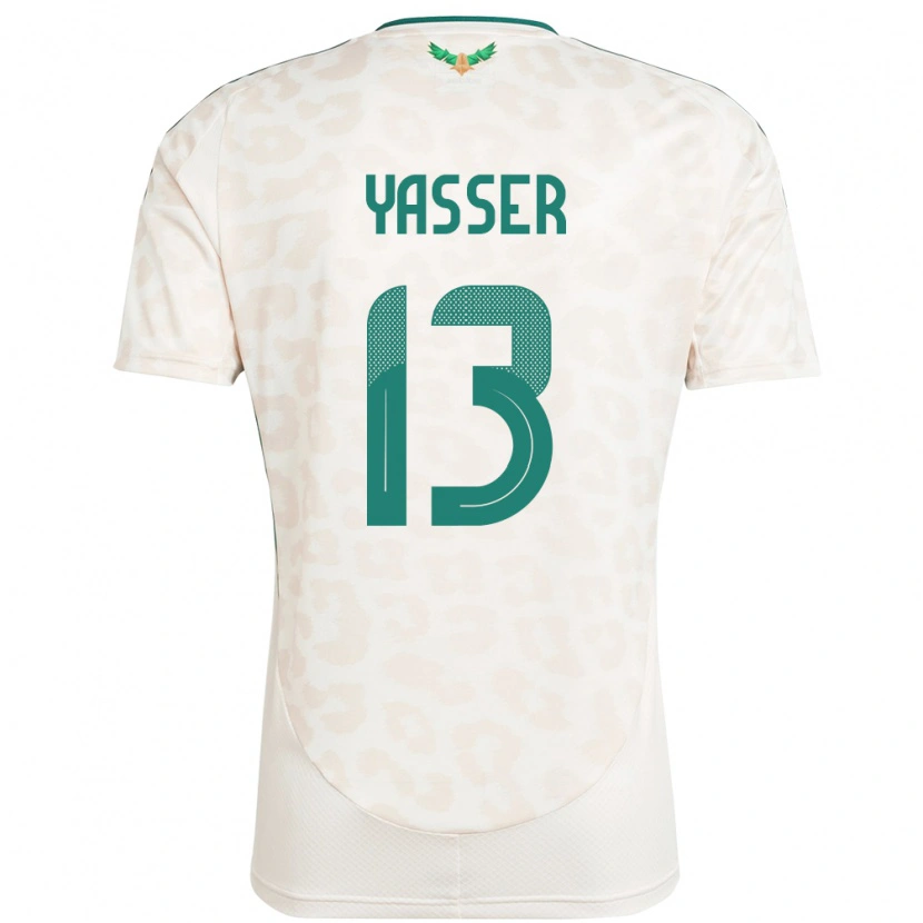 Danxen Hombre Camiseta Arabia Saudita Yasser Al-Shahrani #13 Blanco 2ª Equipación 24-26 La Camisa