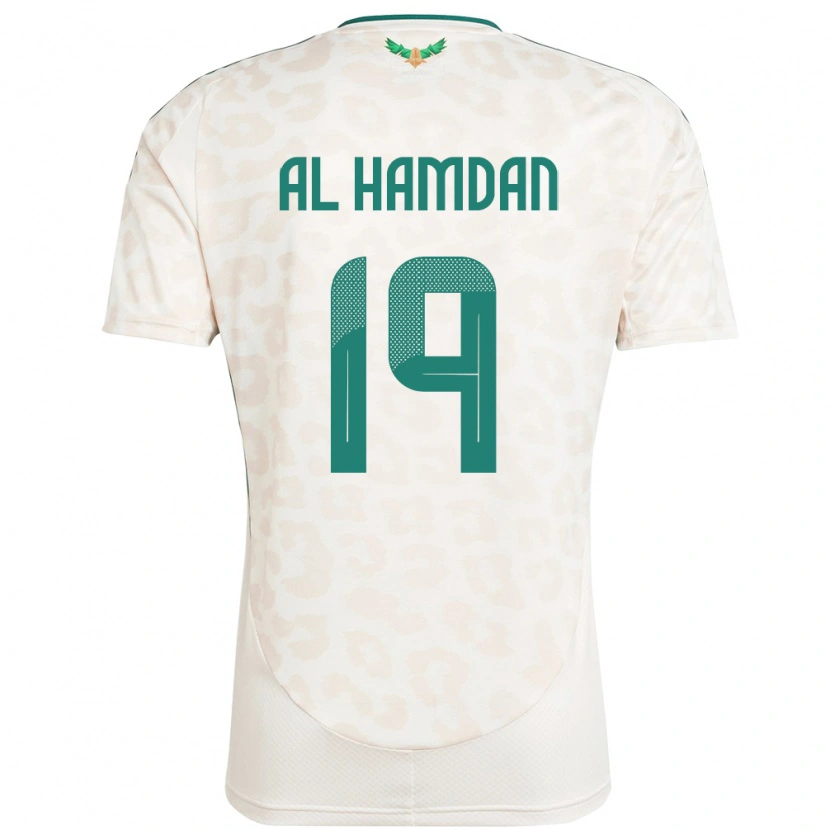 Danxen Hombre Camiseta Arabia Saudita Abdullah Al-Hamdan #19 Blanco 2ª Equipación 24-26 La Camisa