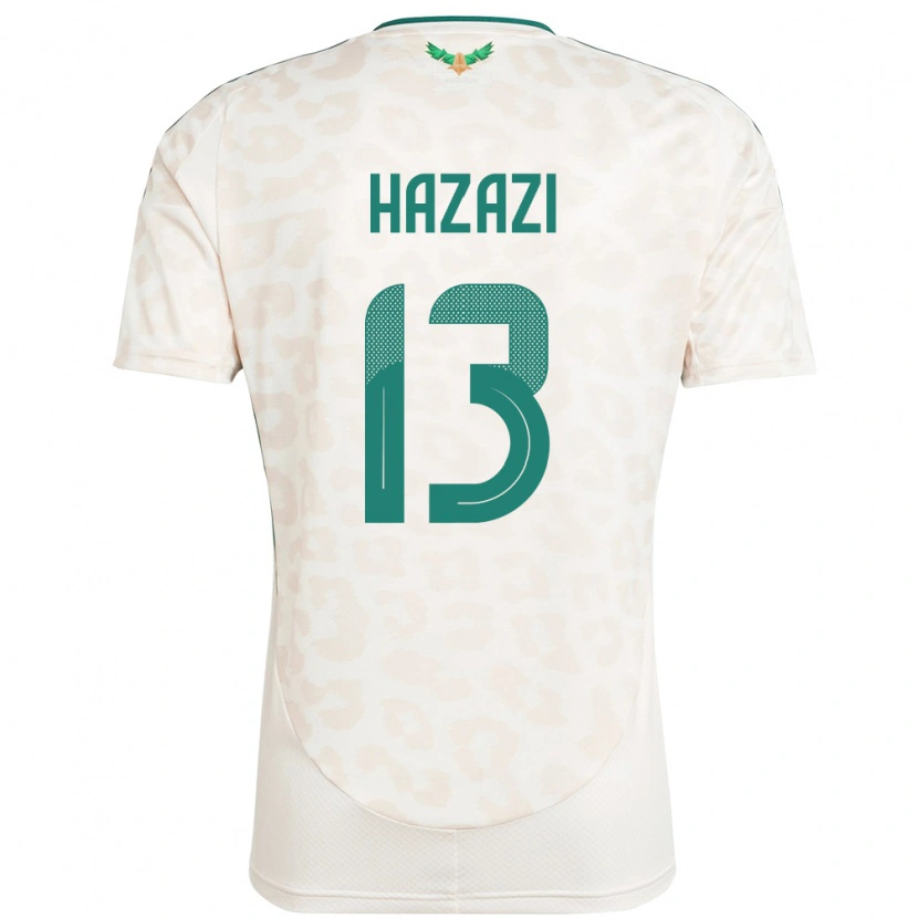 Danxen Hombre Camiseta Arabia Saudita Bassam Hazazi #13 Blanco 2ª Equipación 24-26 La Camisa