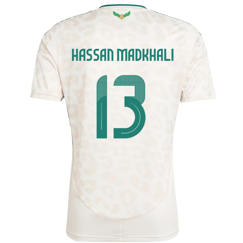 Danxen Hombre Camiseta Arabia Saudita Mohammed Hassan Madkhali #13 Blanco 2ª Equipación 24-26 La Camisa