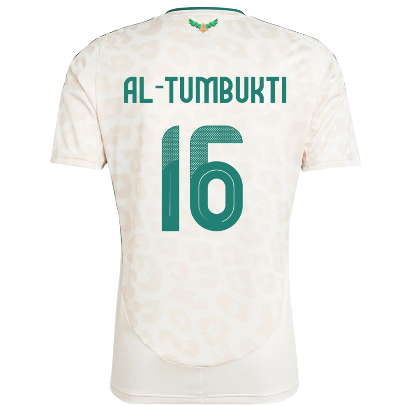 Danxen Hombre Camiseta Arabia Saudita Saud Al-Tumbukti #16 Blanco 2ª Equipación 24-26 La Camisa