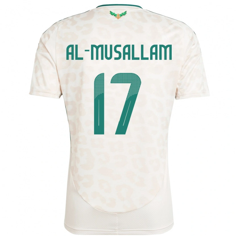 Danxen Hombre Camiseta Arabia Saudita Hassan Al-Musallam #17 Blanco 2ª Equipación 24-26 La Camisa