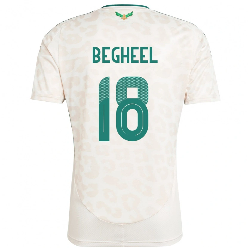 Danxen Hombre Camiseta Arabia Saudita Qasem Begheel #18 Blanco 2ª Equipación 24-26 La Camisa