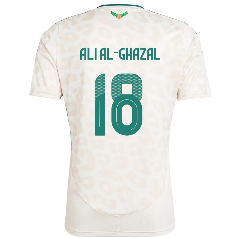 Danxen Hombre Camiseta Arabia Saudita Hassan Ali Al-Ghazal #18 Blanco 2ª Equipación 24-26 La Camisa