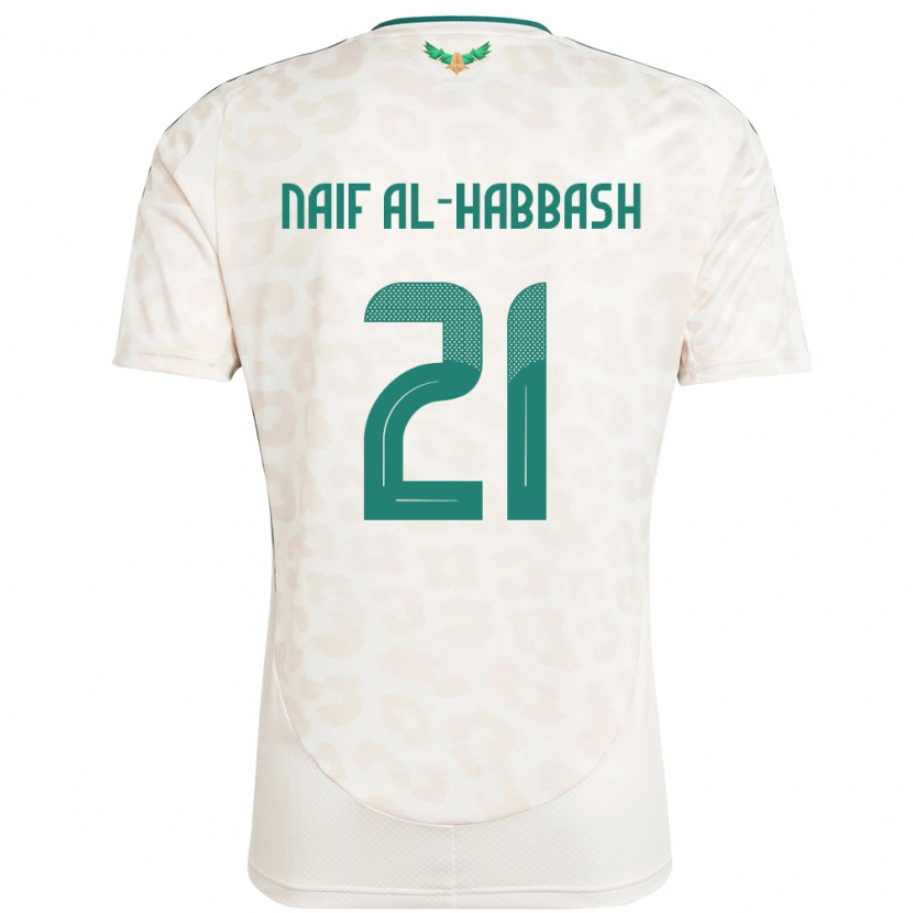 Danxen Hombre Camiseta Arabia Saudita Azzam Naif Al-Habbash #21 Blanco 2ª Equipación 24-26 La Camisa