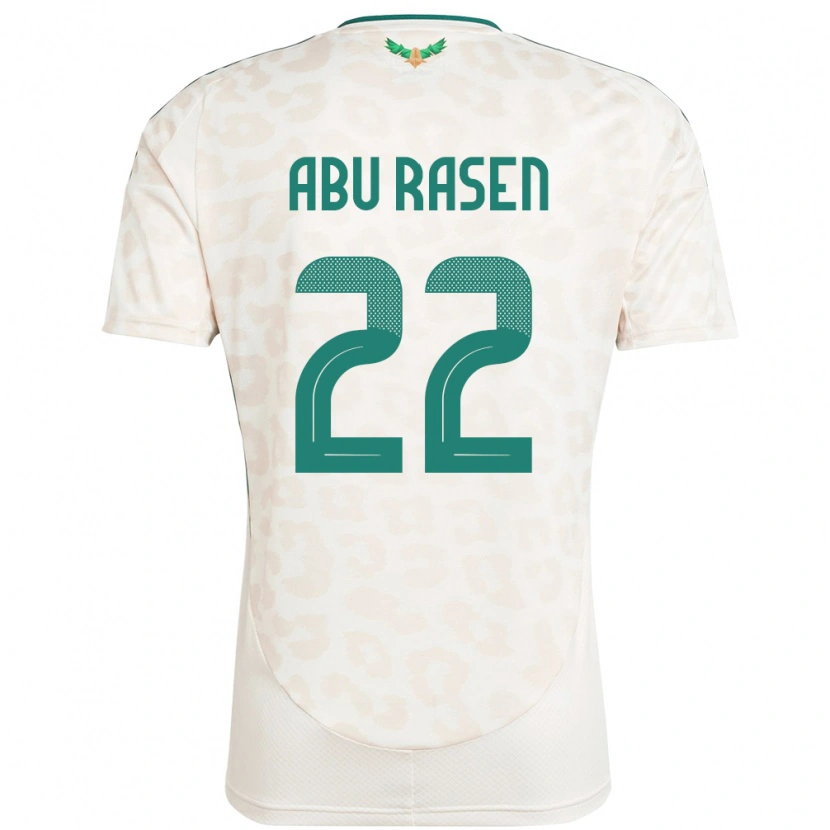 Danxen Hombre Camiseta Arabia Saudita Ahmad Abu Rasen #22 Blanco 2ª Equipación 24-26 La Camisa