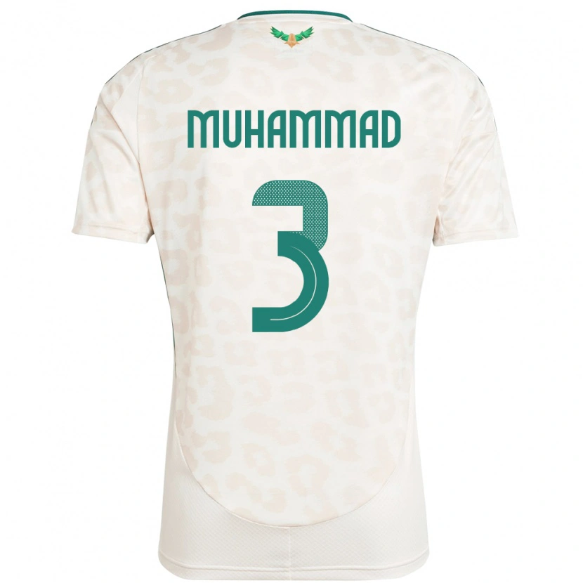 Danxen Hombre Camiseta Arabia Saudita Lin Muhammad #3 Blanco 2ª Equipación 24-26 La Camisa