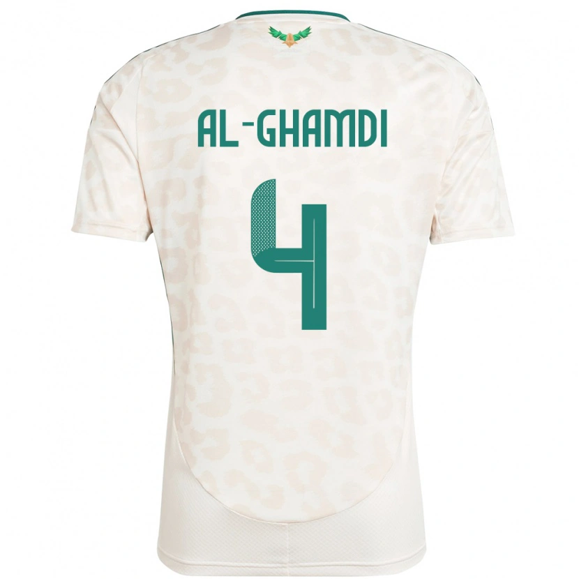 Danxen Hombre Camiseta Arabia Saudita Talah Al Ghamdi #4 Blanco 2ª Equipación 24-26 La Camisa