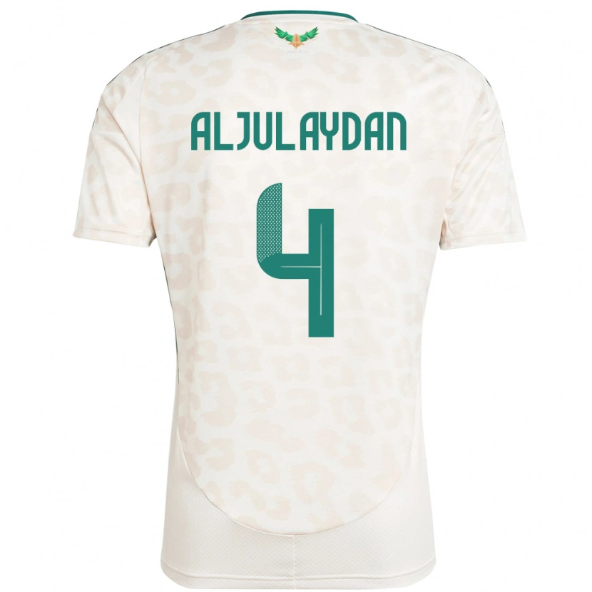 Danxen Hombre Camiseta Arabia Saudita Ahmed Aljulaydan #4 Blanco 2ª Equipación 24-26 La Camisa