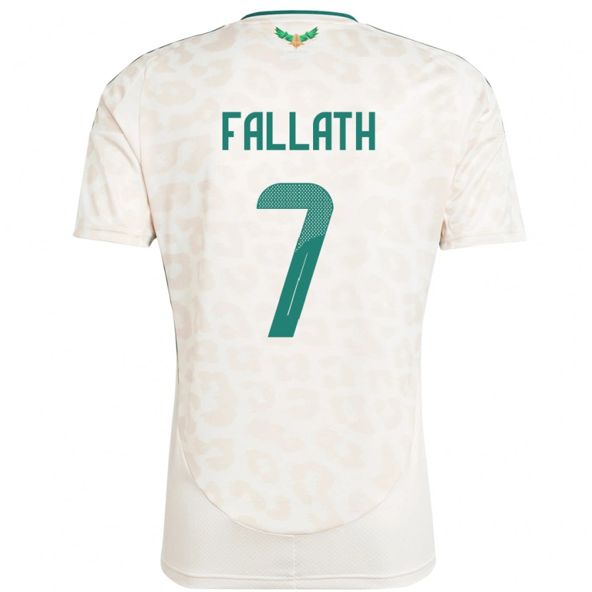 Danxen Hombre Camiseta Arabia Saudita Fahad Fallath #7 Blanco 2ª Equipación 24-26 La Camisa