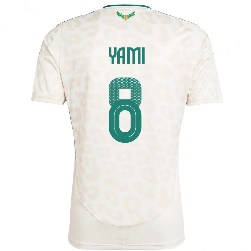 Danxen Hombre Camiseta Arabia Saudita Riyadh Yami #8 Blanco 2ª Equipación 24-26 La Camisa