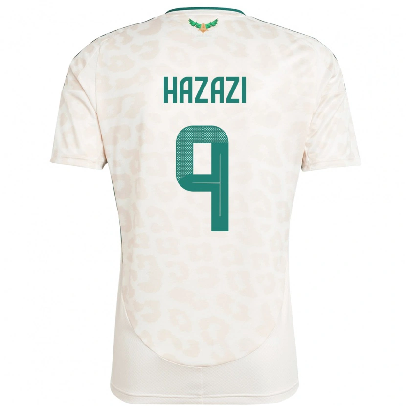 Danxen Hombre Camiseta Arabia Saudita Sulaiman Hazazi #9 Blanco 2ª Equipación 24-26 La Camisa