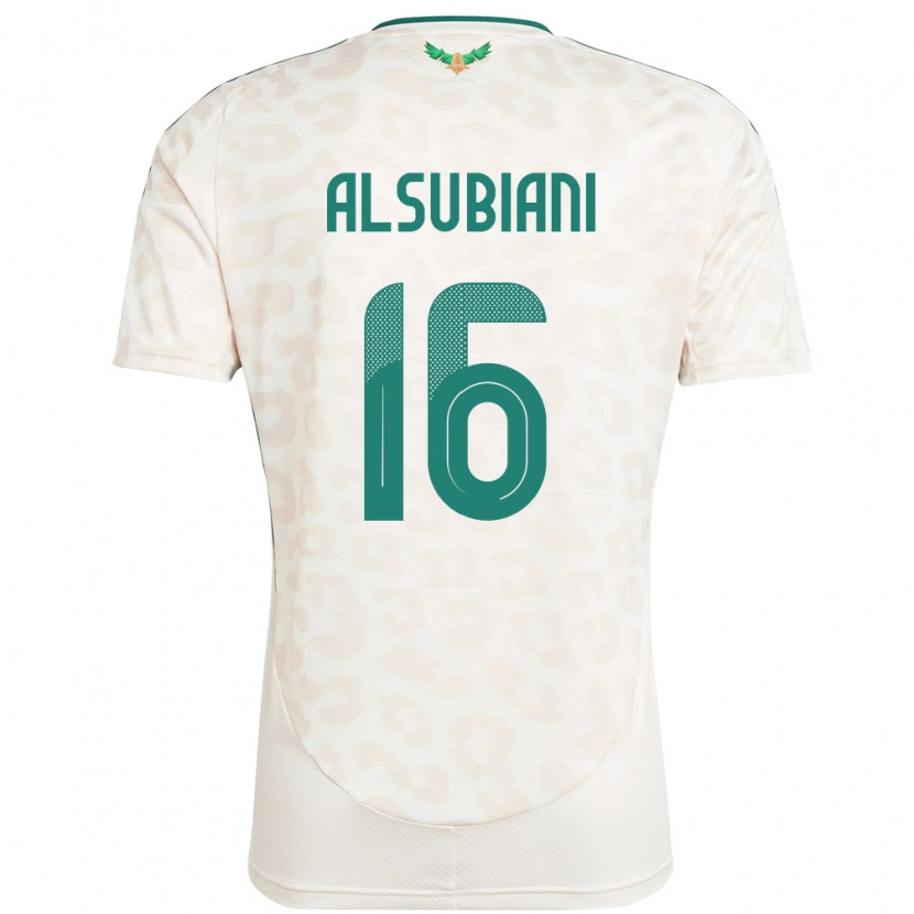 Danxen Hombre Camiseta Arabia Saudita Faisal Alsubiani #16 Blanco 2ª Equipación 24-26 La Camisa