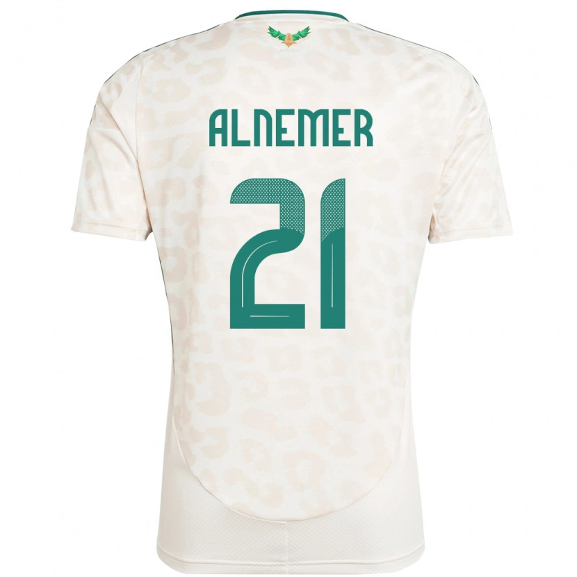 Danxen Hombre Camiseta Arabia Saudita Meshari Alnemer #21 Blanco 2ª Equipación 24-26 La Camisa