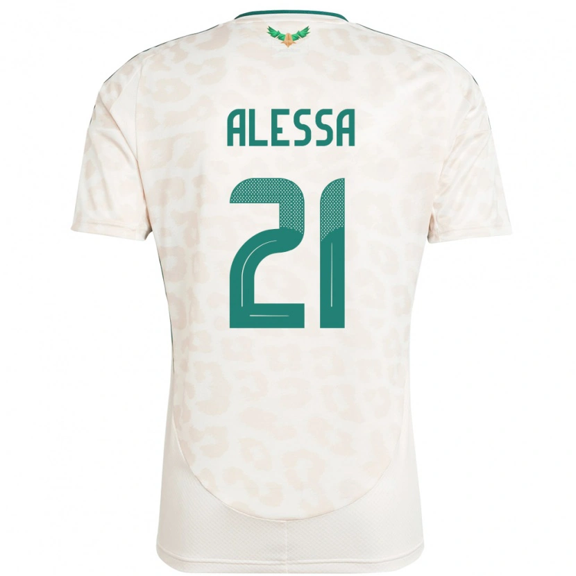 Danxen Hombre Camiseta Arabia Saudita Mohammed Alessa #21 Blanco 2ª Equipación 24-26 La Camisa