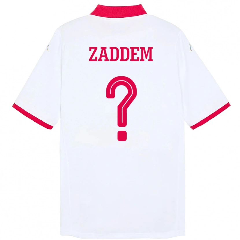 Danxen Hombre Camiseta Túnez Mootez Zaddem #0 Blanco 2ª Equipación 24-26 La Camisa