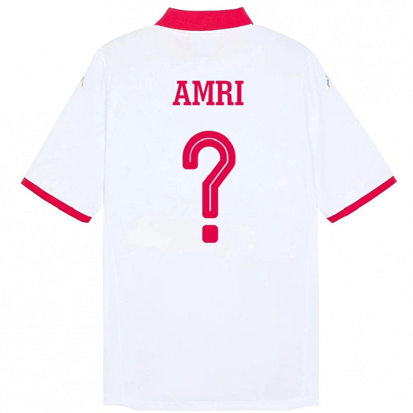 Danxen Hombre Camiseta Túnez Abdallah Amri #0 Blanco 2ª Equipación 24-26 La Camisa