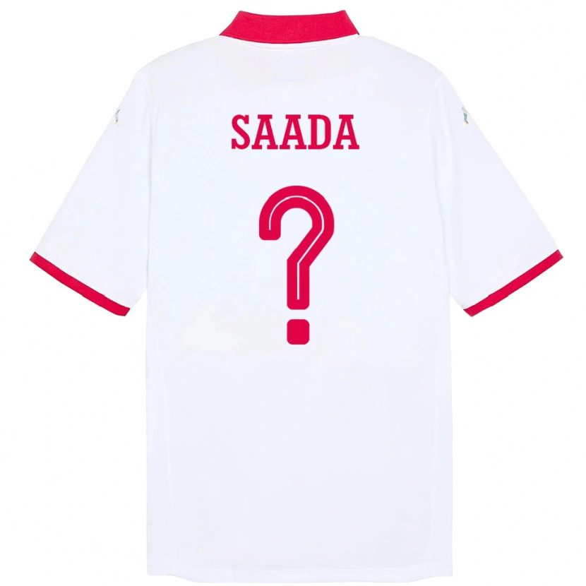 Danxen Hombre Camiseta Túnez Malek Saada #0 Blanco 2ª Equipación 24-26 La Camisa