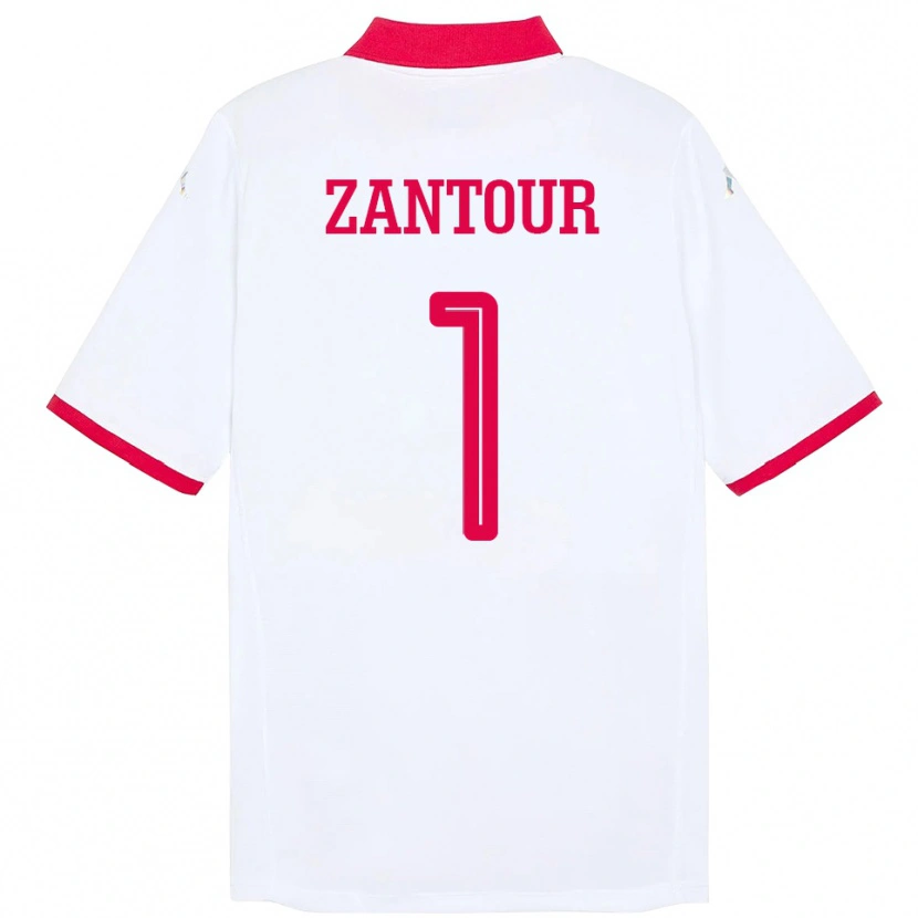 Danxen Hombre Camiseta Túnez Ishak Zantour #1 Blanco 2ª Equipación 24-26 La Camisa