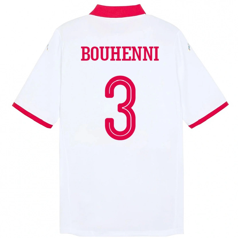 Danxen Hombre Camiseta Túnez Rayen Bouhenni #3 Blanco 2ª Equipación 24-26 La Camisa