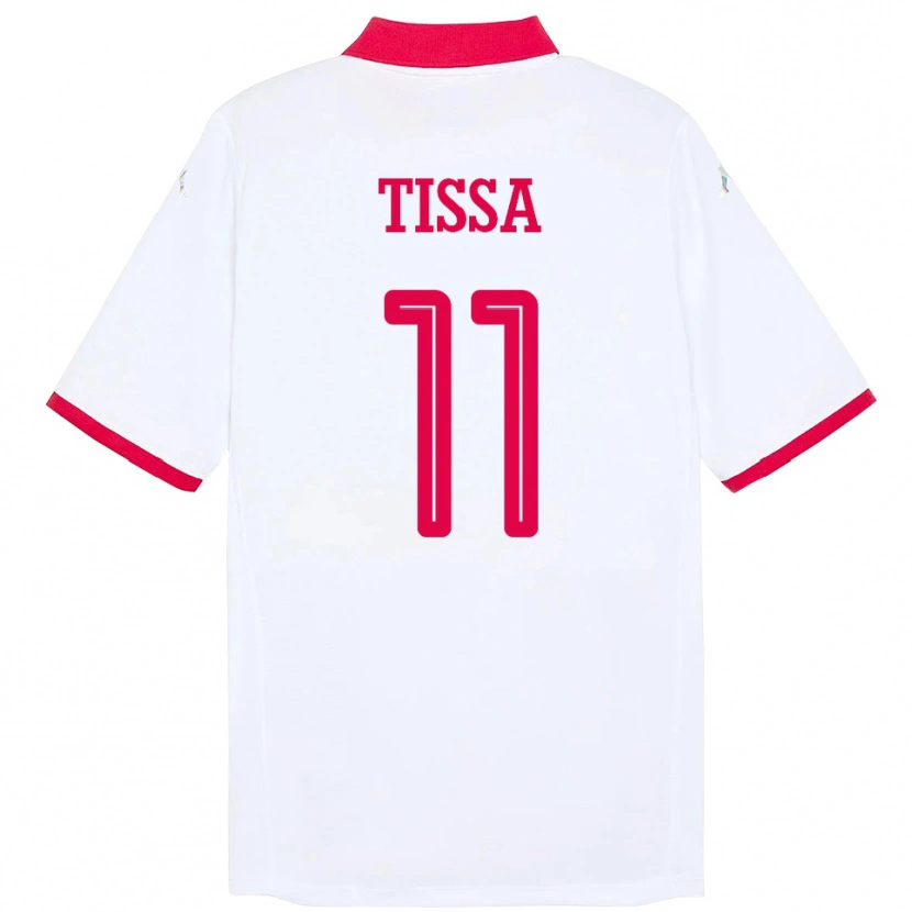 Danxen Hombre Camiseta Túnez Wassim Tissa #11 Blanco 2ª Equipación 24-26 La Camisa