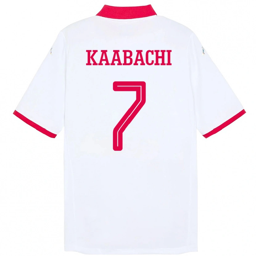 Danxen Hombre Camiseta Túnez Ella Kaabachi #7 Blanco 2ª Equipación 24-26 La Camisa