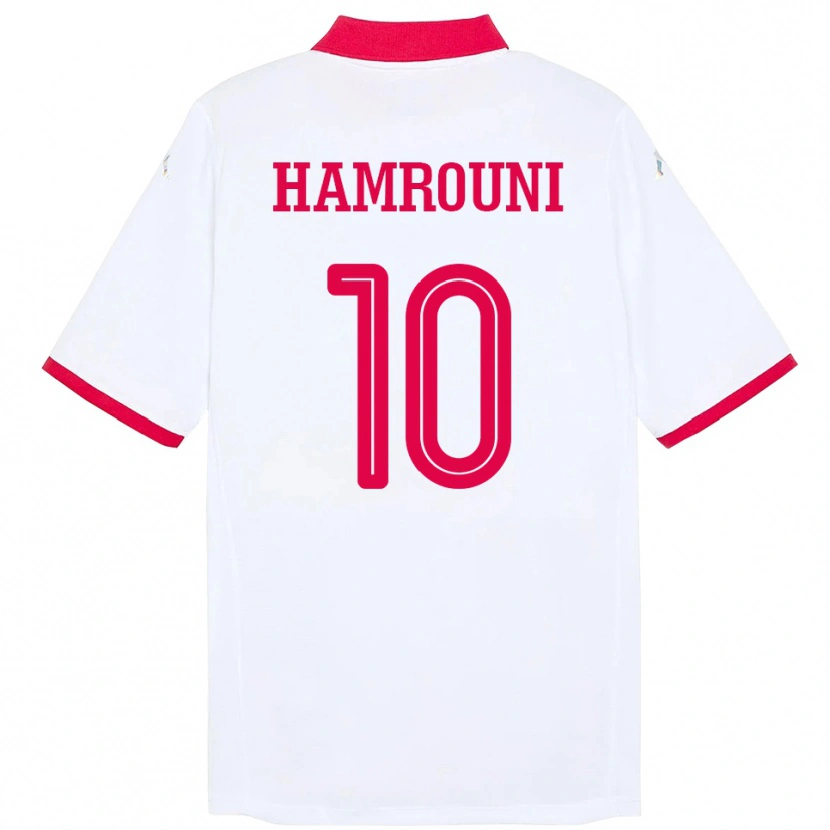 Danxen Hombre Camiseta Túnez Rayen Hamrouni #10 Blanco 2ª Equipación 24-26 La Camisa