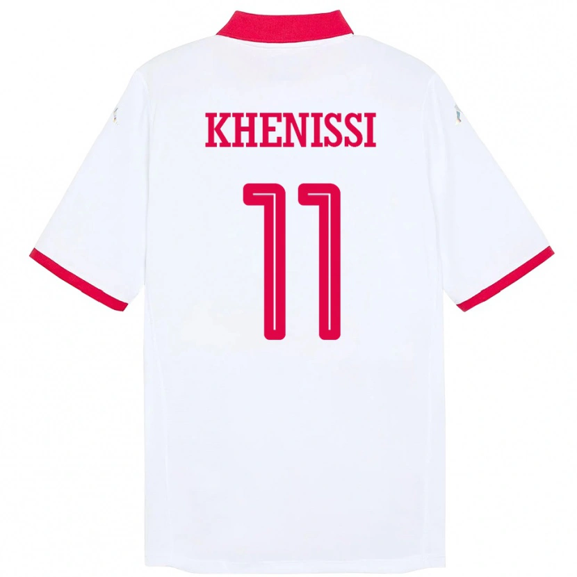 Danxen Hombre Camiseta Túnez Taha Yassine Khenissi #11 Blanco 2ª Equipación 24-26 La Camisa