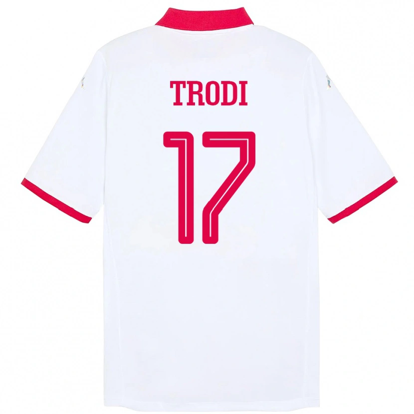 Danxen Hombre Camiseta Túnez Imen Trodi #17 Blanco 2ª Equipación 24-26 La Camisa