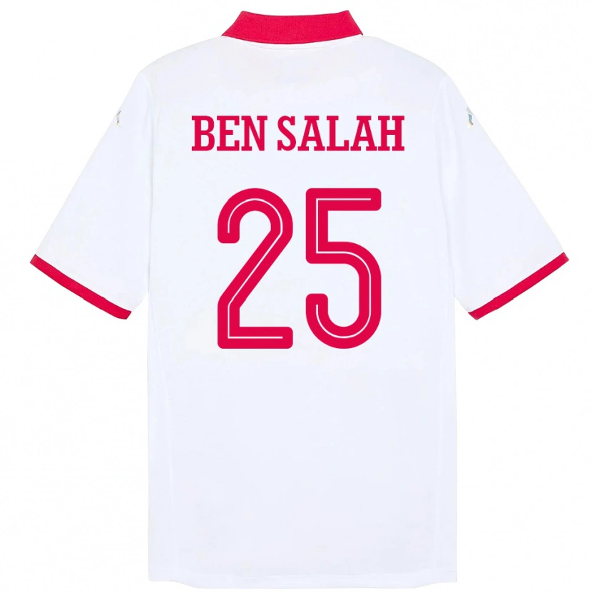 Danxen Hombre Camiseta Túnez Heni Ben Salah #25 Blanco 2ª Equipación 24-26 La Camisa