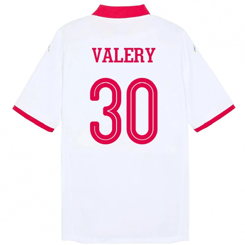 Danxen Hombre Camiseta Túnez Yann Valery #30 Blanco 2ª Equipación 24-26 La Camisa